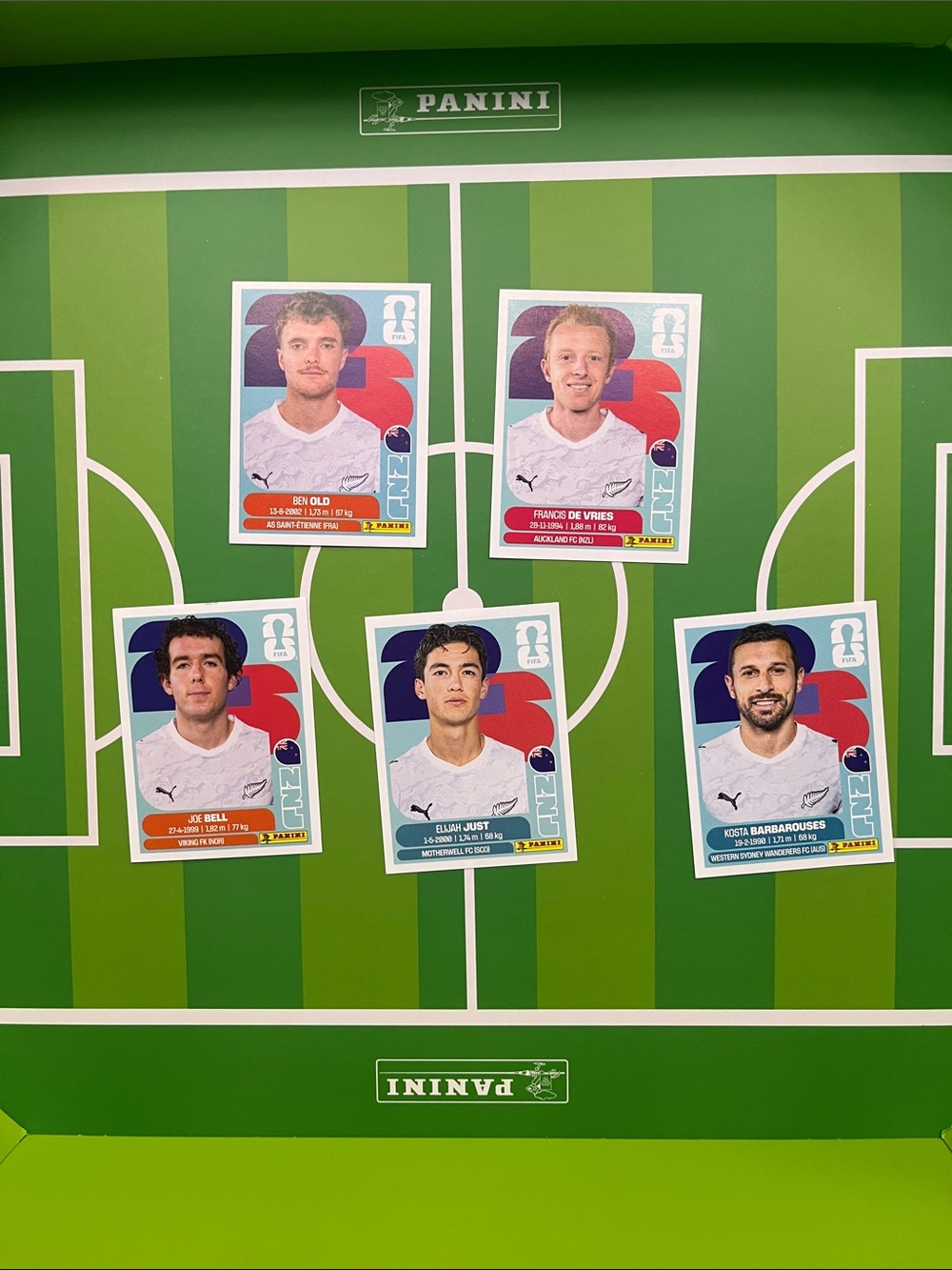 New Zealand World Cup panini sticker collection